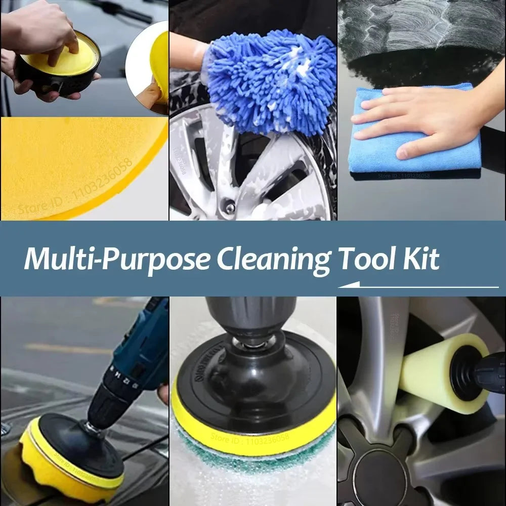 All-in-One Car Cleaning Kit – Drill Brush Set & Detailing Tools for a Spotless Ride
