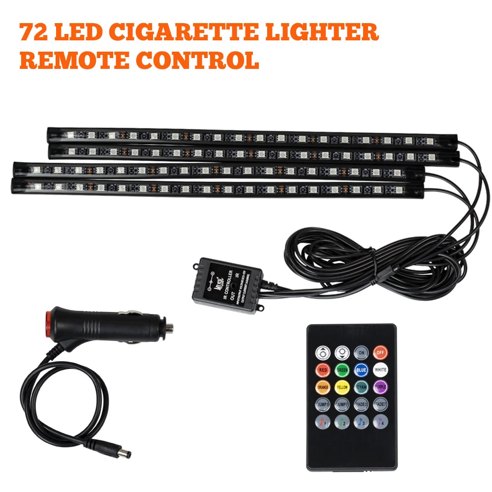 LED Car Foot Light Remote/Voice Control Ambient Lamp Auto Decoration