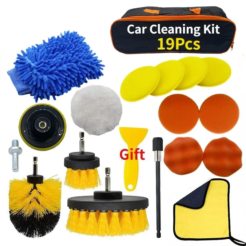All-in-One Car Cleaning Kit – Drill Brush Set & Detailing Tools for a Spotless Ride