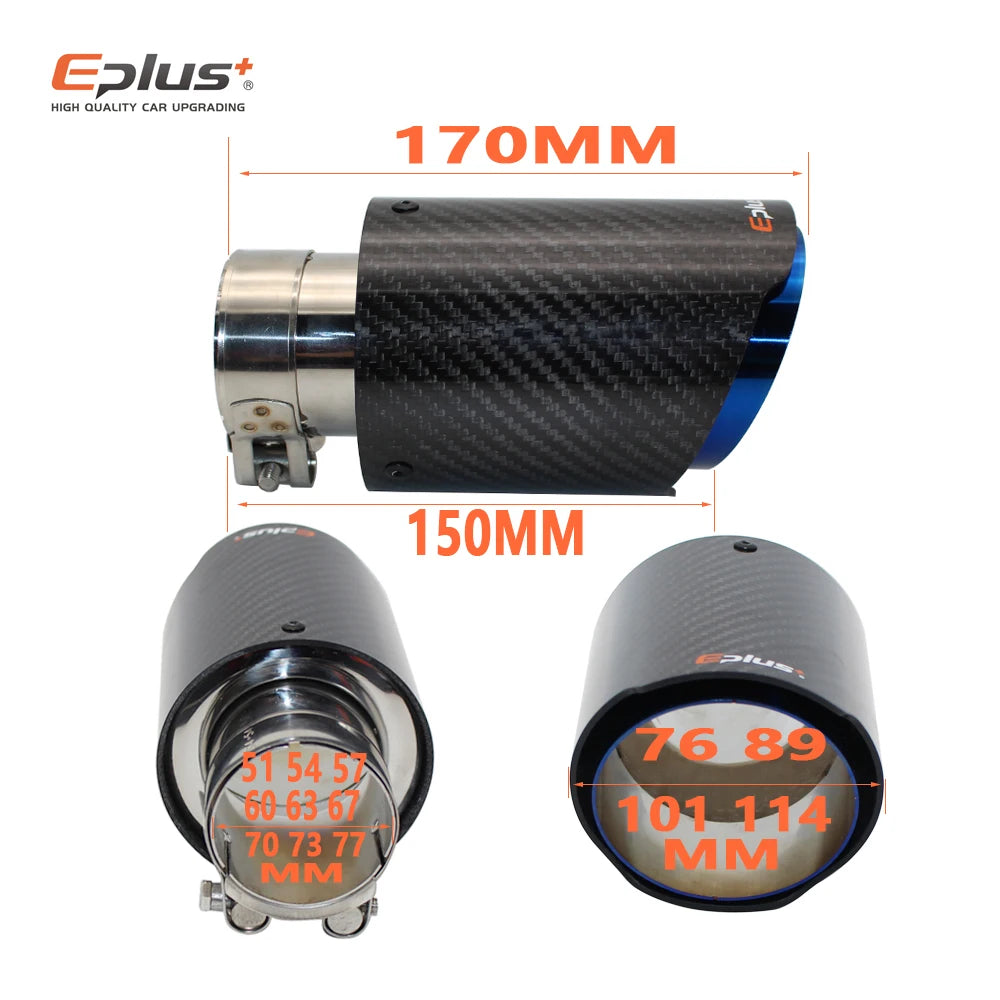 Universal Car Gloss Carbon Fiber Muffler Tip