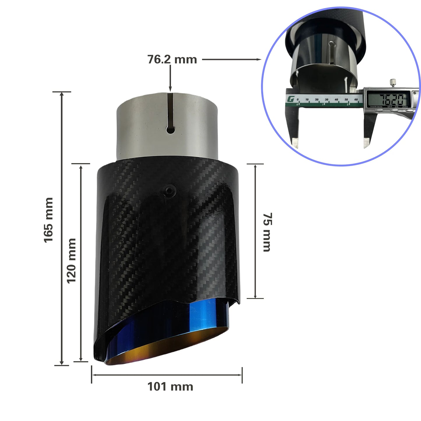 Carbon Fiber & Stainless Steel Muffler Tip