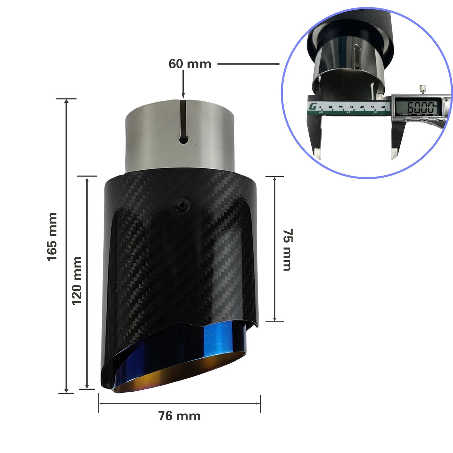 Carbon Fiber & Stainless Steel Muffler Tip